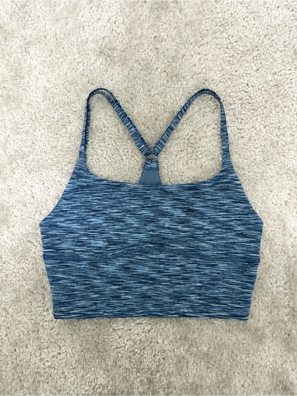 Outdoor Voices  Freeform Crop Top Sports Bra Blue Space-Dyed Women's Size Small
